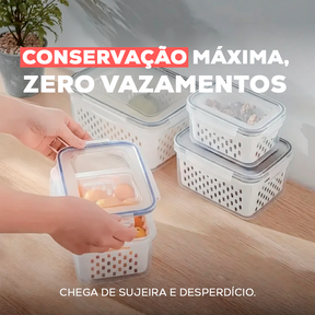 Kit de 20 Potes Herméticos de Vidro + BRINDE: 10 Copos de Vidro Aruba