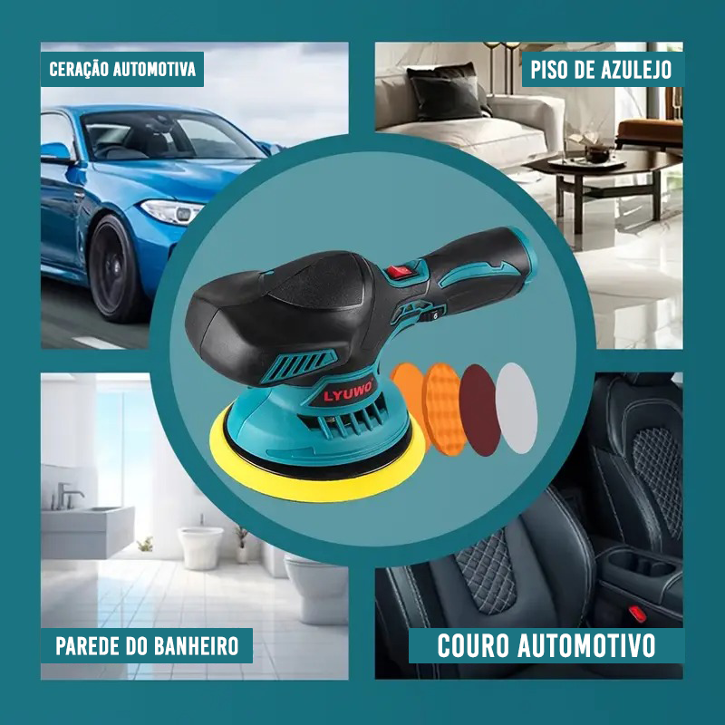 [LEVE 2 PAGUE 1] Lixadeira Politron Profissional 3 em 1 Sem Fio + BRINDE: Bolsa de Ferramentas Multitarefas