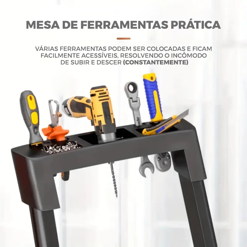 [LEVE 2 PAGUE 1] Escada Carbon Profissional, Pés 100% Antiderrapante + BRINDE: Bolsa de Ferramentas